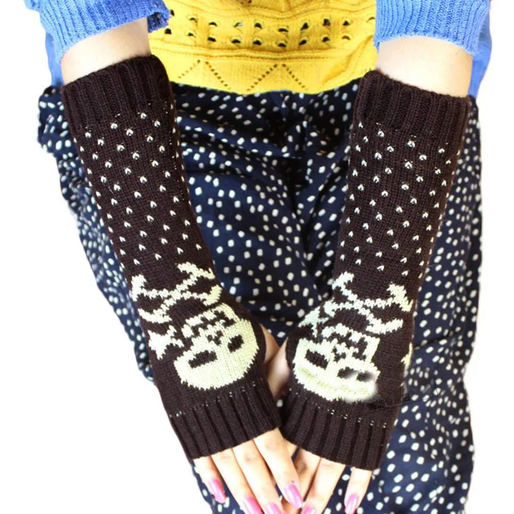 Feida gloves Women's Warm Skull Gloves Mittens guantes mujer