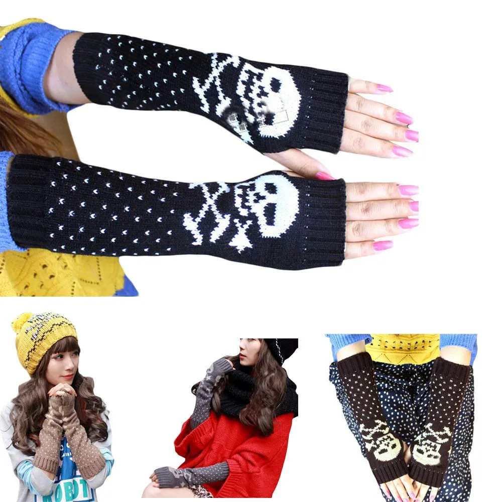 Feida gloves Women's Warm Skull Gloves Mittens guantes mujer