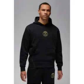 Felpa pullover in fleece con cappuccio uomo Nero