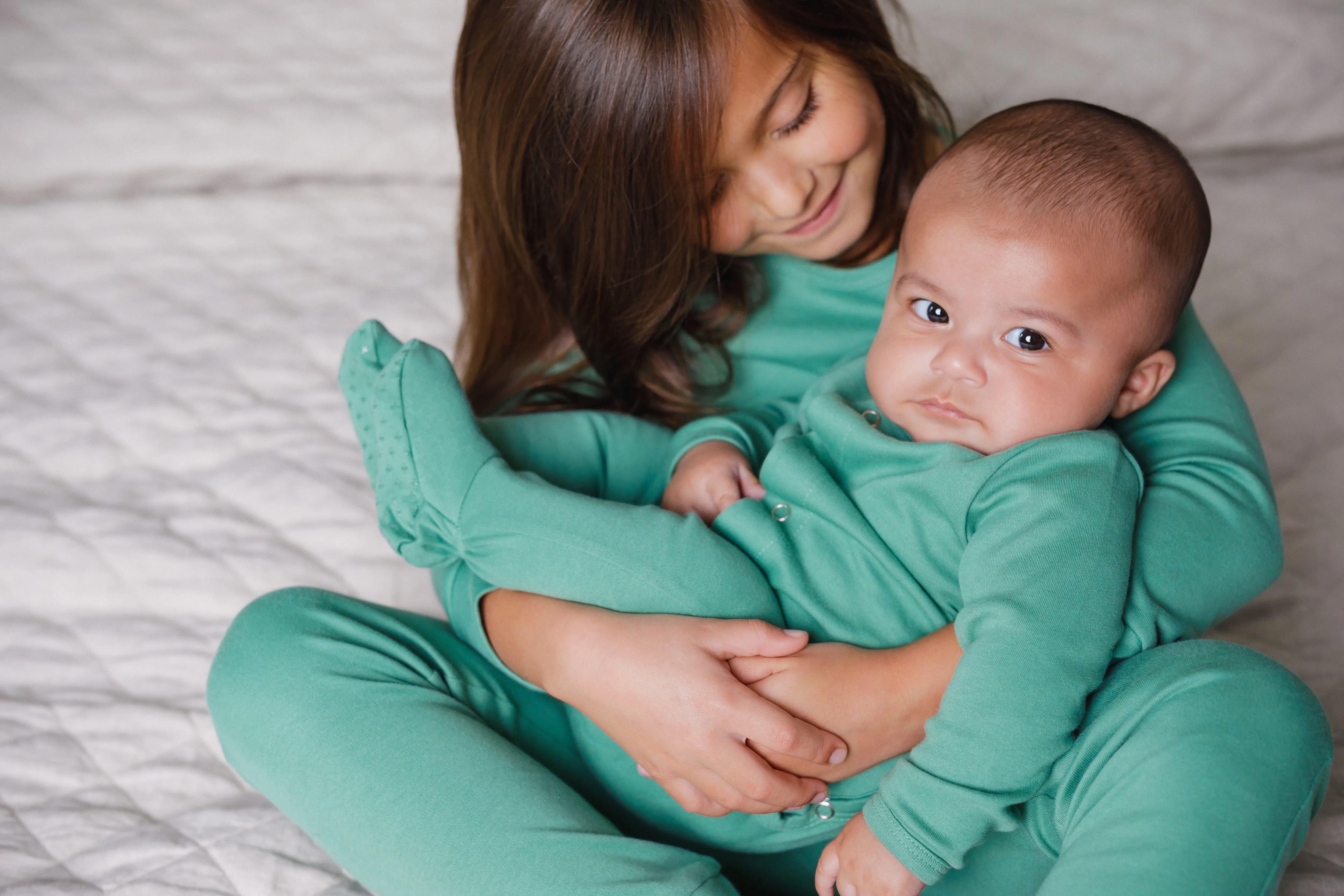 FINAL SALE - Organic Pajama Set -  PINE GREEN