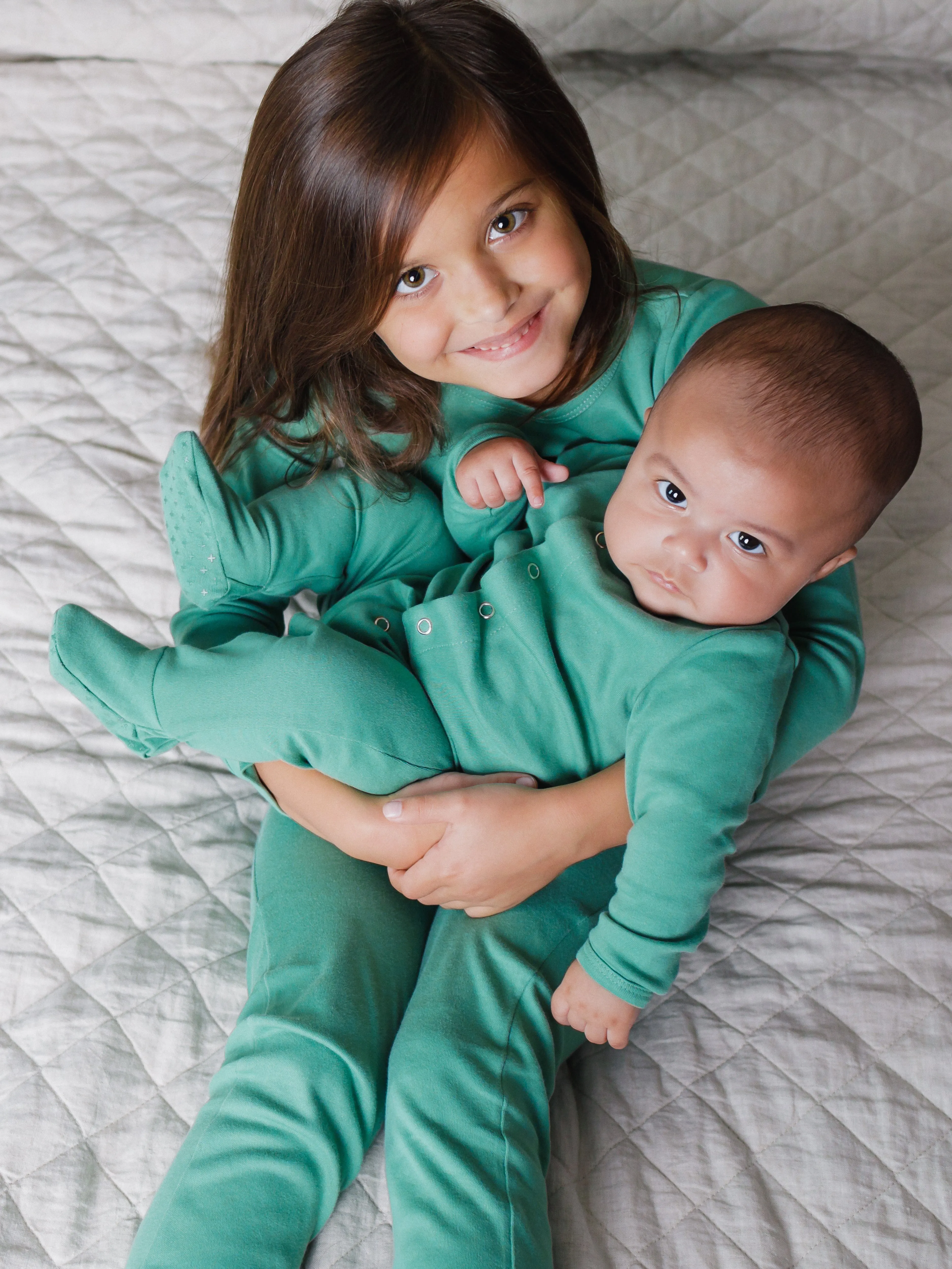 FINAL SALE - Organic Pajama Set -  PINE GREEN