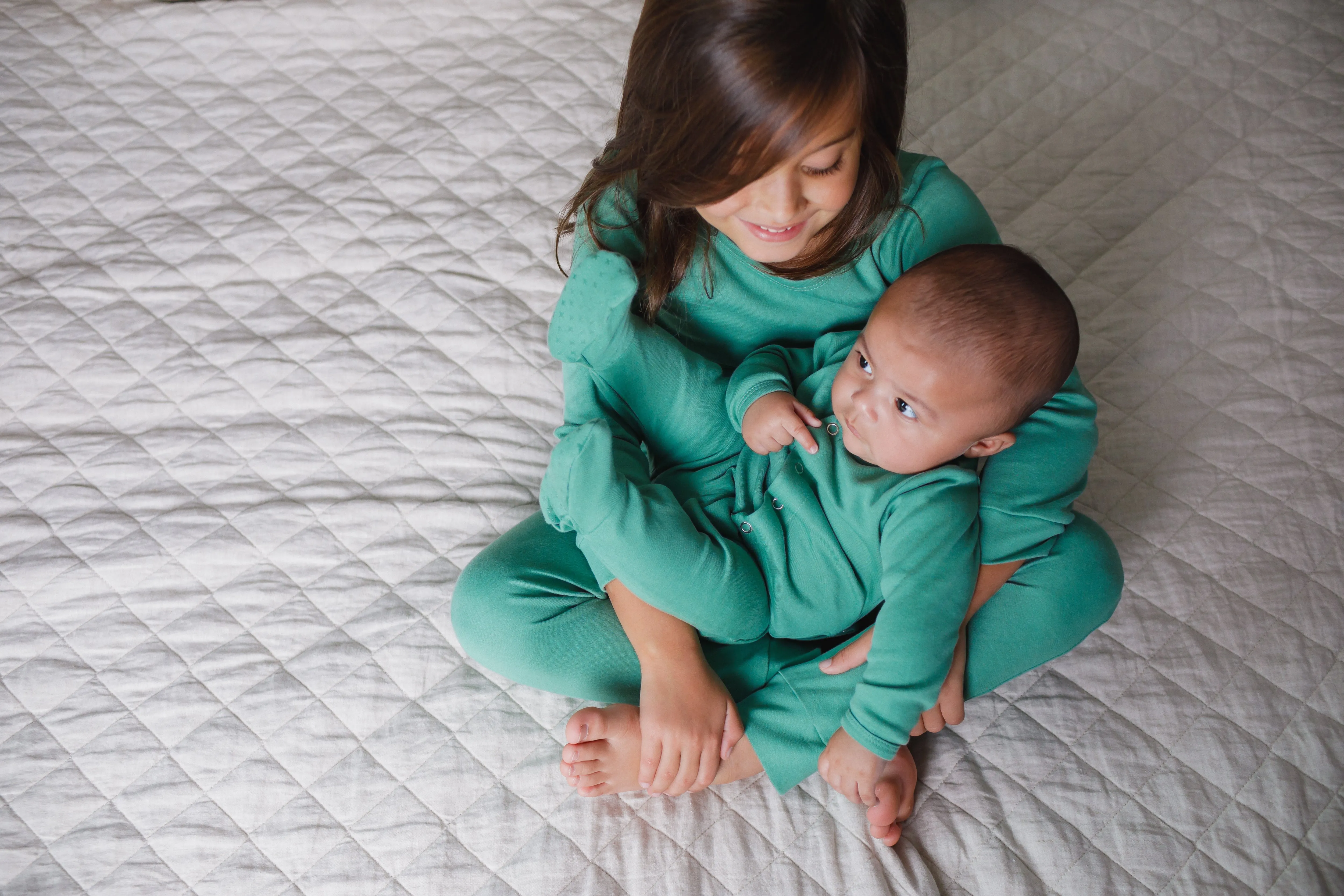 FINAL SALE - Organic Pajama Set -  PINE GREEN