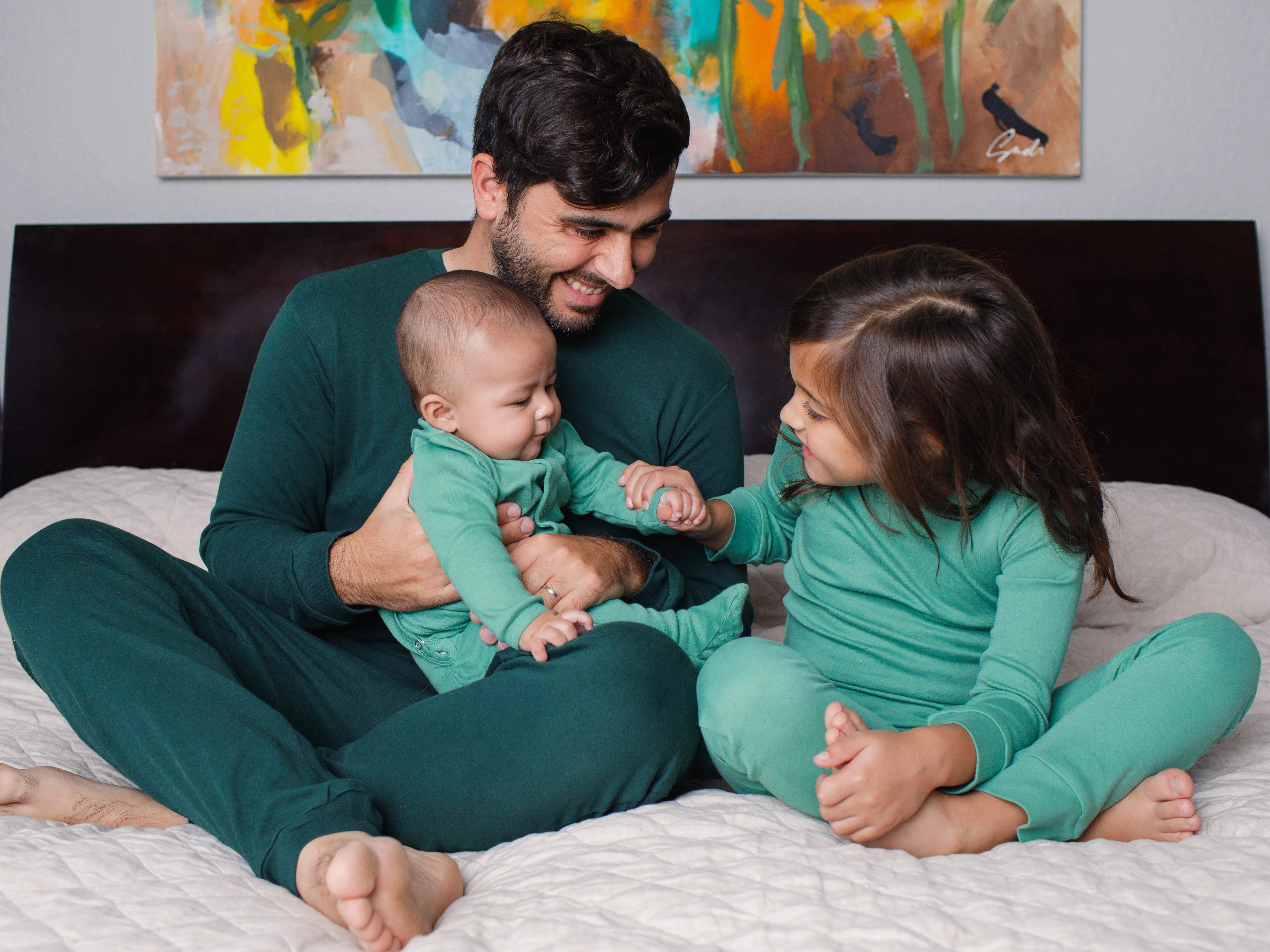 FINAL SALE - Organic Pajama Set -  PINE GREEN