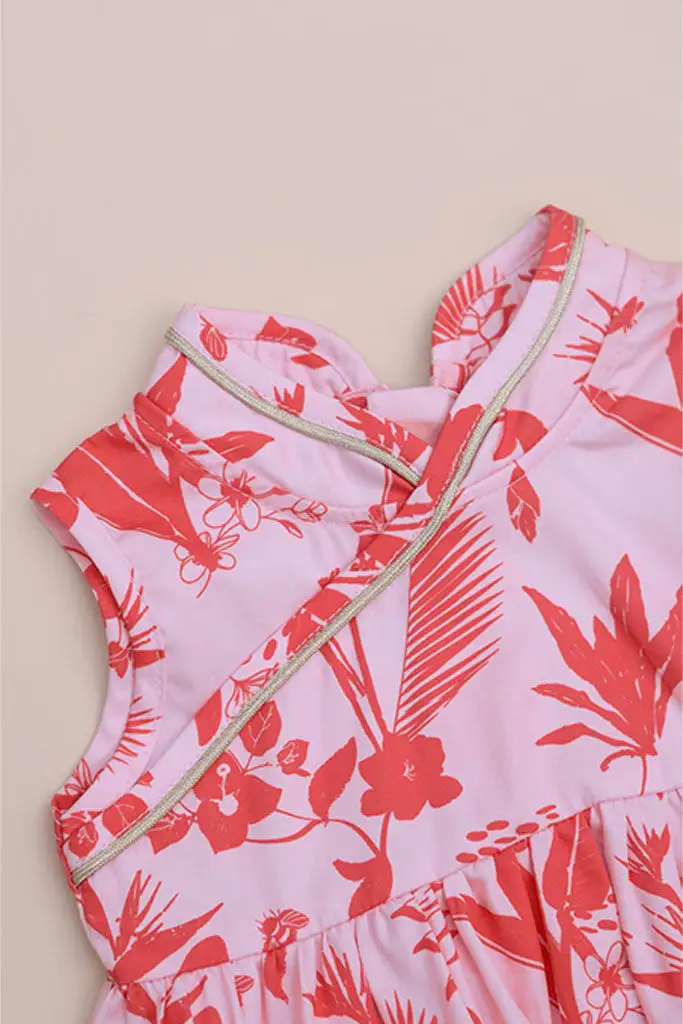 Flare Cheongsam - Pink Paradise