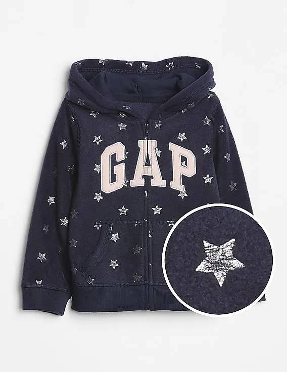 GAP Baby Blue Logo Hoodie Sweatshirt in Fleece