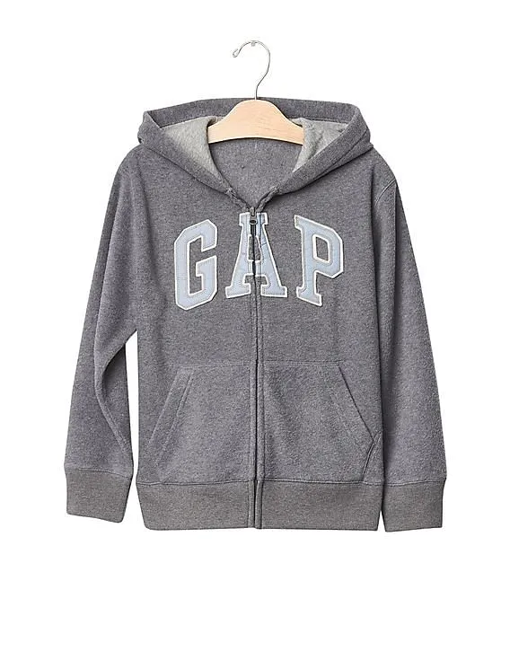 GAP Boys Grey Pro Fleece Logo Hoodie