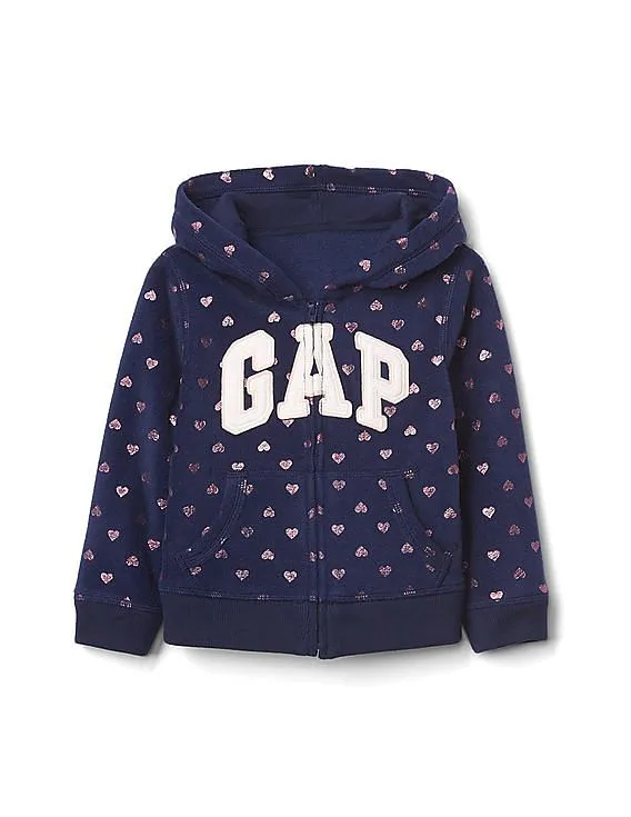 GAP Girls Blue Pro Fleece Logo Zip Hoodie