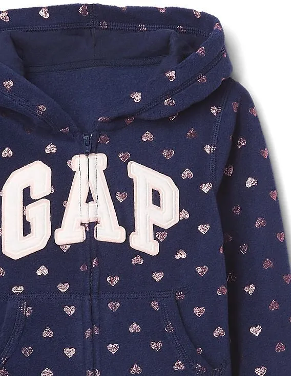 GAP Girls Blue Pro Fleece Logo Zip Hoodie