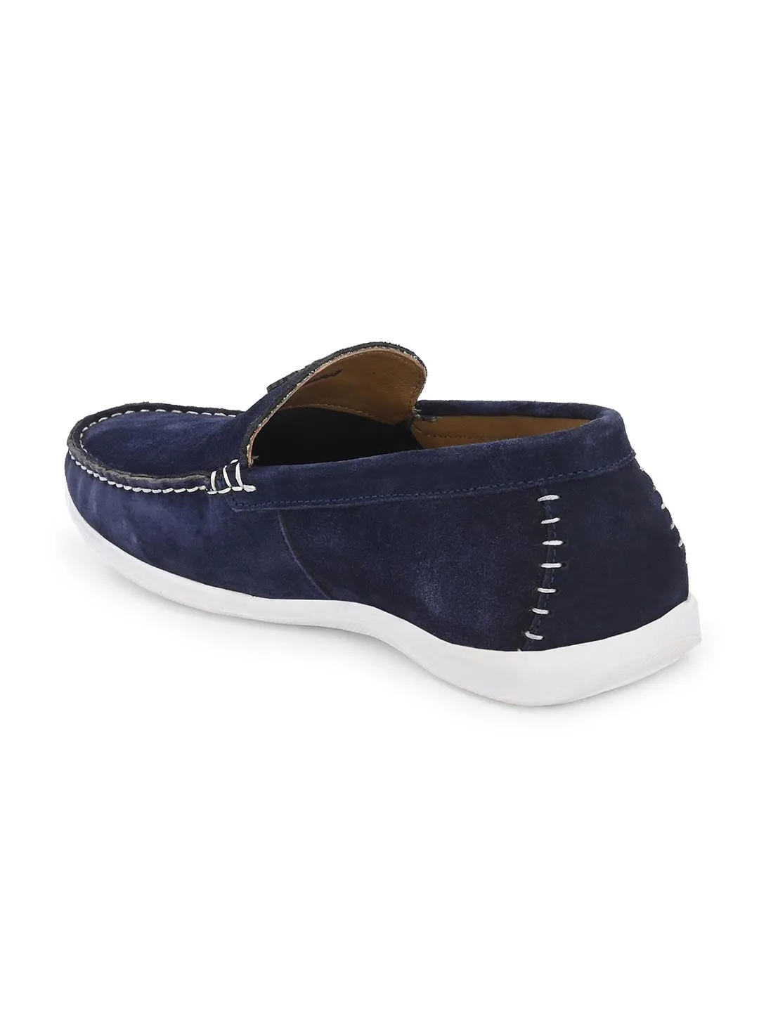 Genuine Navy Suede Leather Impact Technolog Slip On For Men