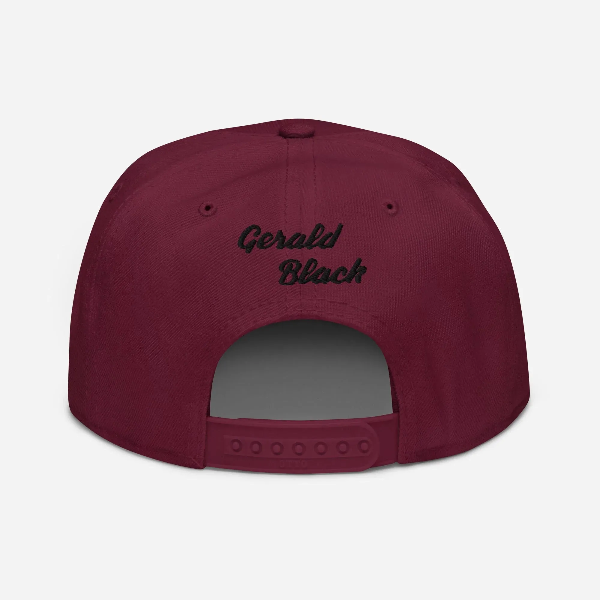 Gerald Black Snapback Unisex Hat 3D Logo with Flat Brim