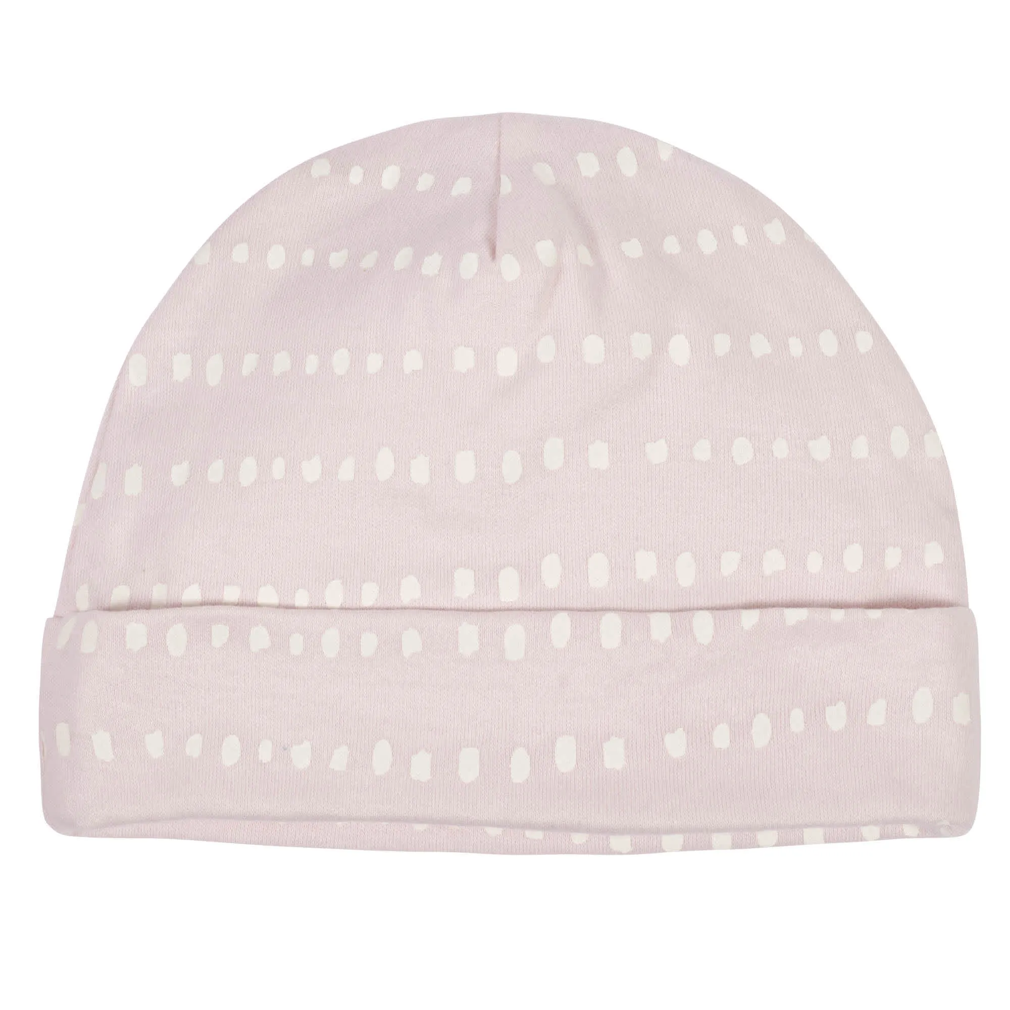 Gerber Organic 4-Piece Baby Girls Dotted Line Cap and Mitten Set