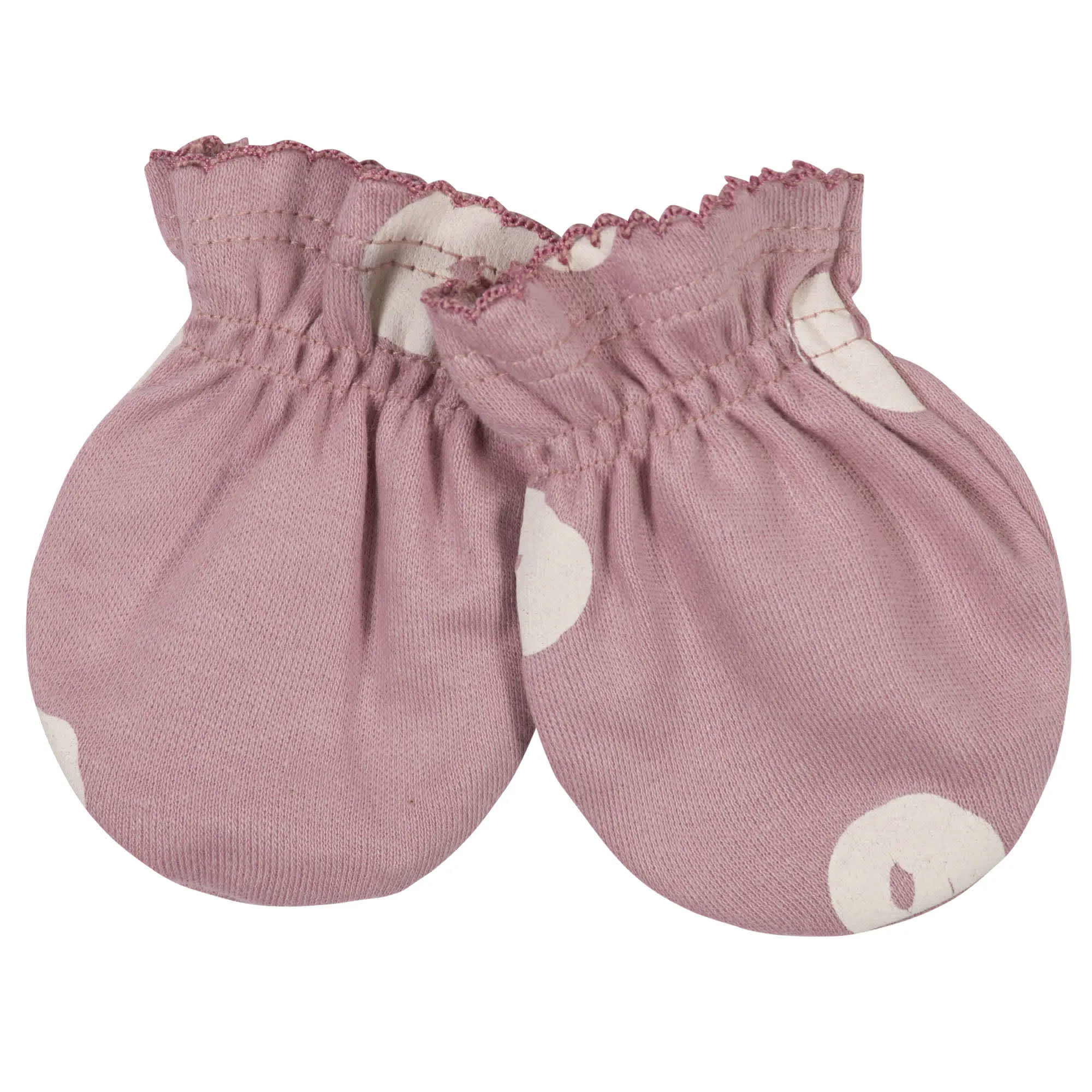 Gerber Organic 4-Piece Baby Girls Dotted Line Cap and Mitten Set