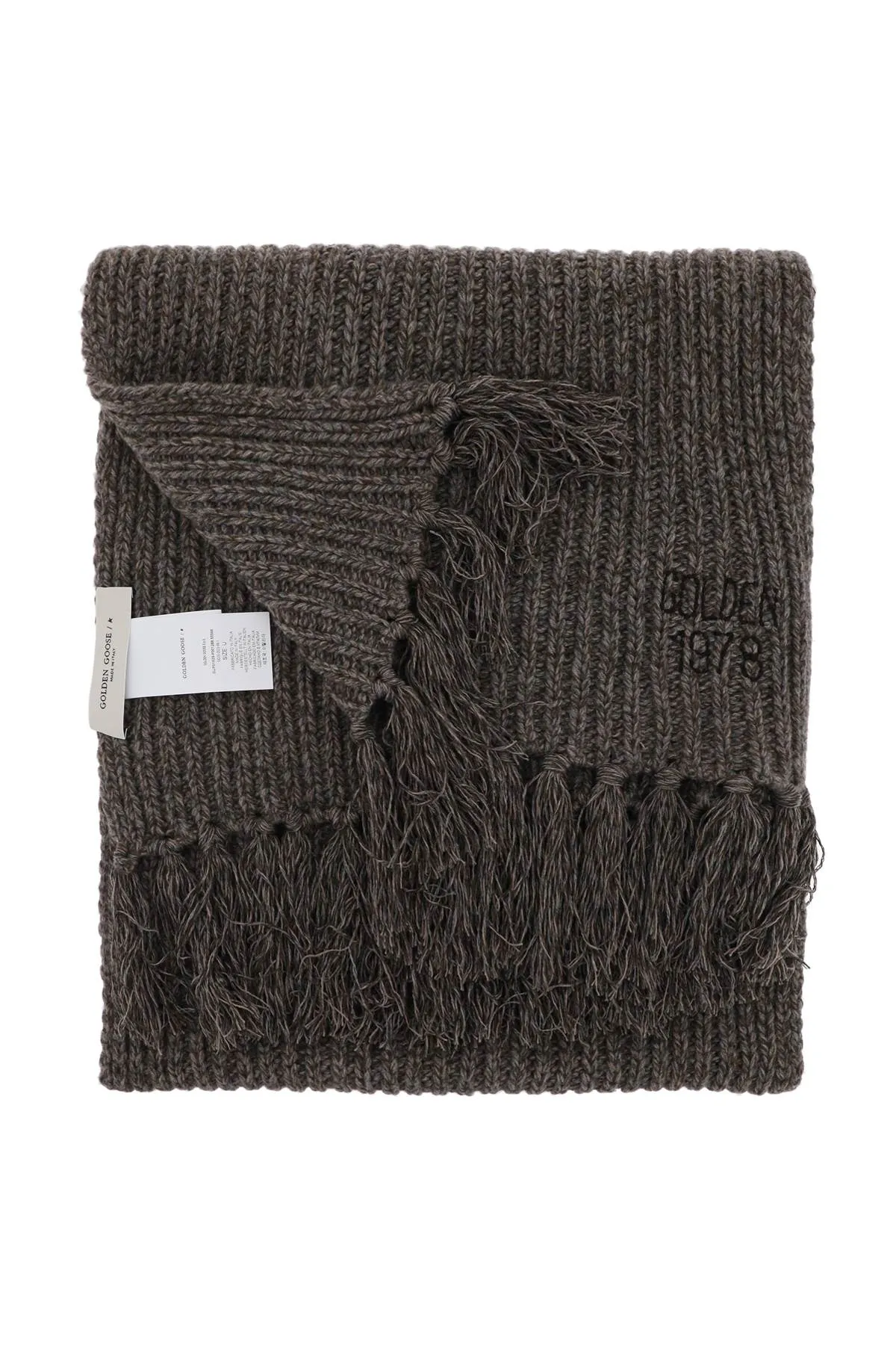 Golden goose journey wool and cashmere scarf GUP01629 P001288 ASH BROWN