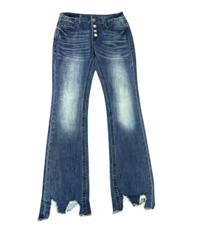 Grace In LA Distressed Bootcut Jeans