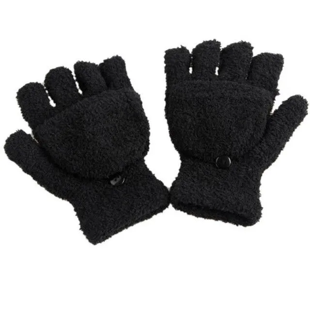 Guantes de invierno de la mujer Women Fingerless Gloves Girls Half Finger Flip Knitted Mittens gloves women GS