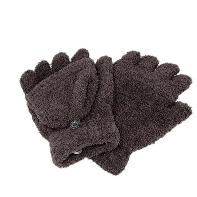 Guantes de invierno de la mujer Women Fingerless Gloves Girls Half Finger Flip Knitted Mittens gloves women GS