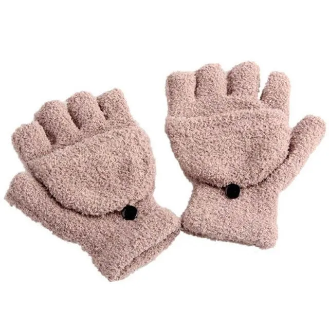 Guantes de invierno de la mujer Women Fingerless Gloves Girls Half Finger Flip Knitted Mittens gloves women GS