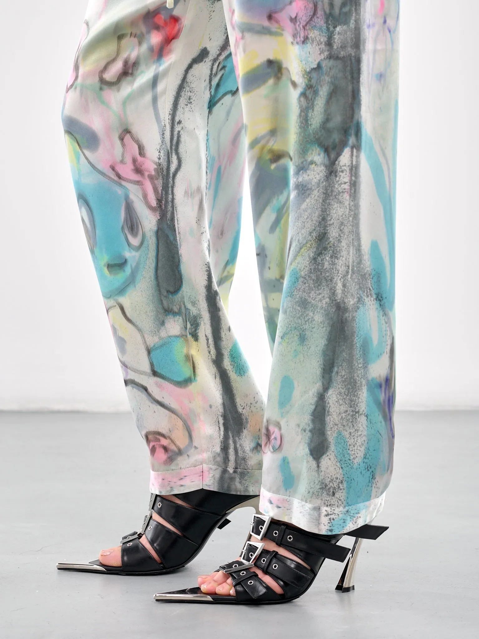 Hand Dyed & Illustrated Trousers (CB24HL09-BEIGE-PINK-MULTI)