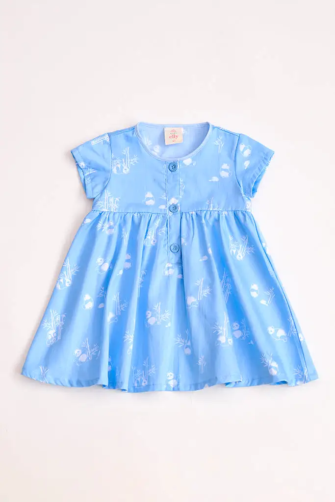 Isabella Dress - Blue Bamboo Pandas