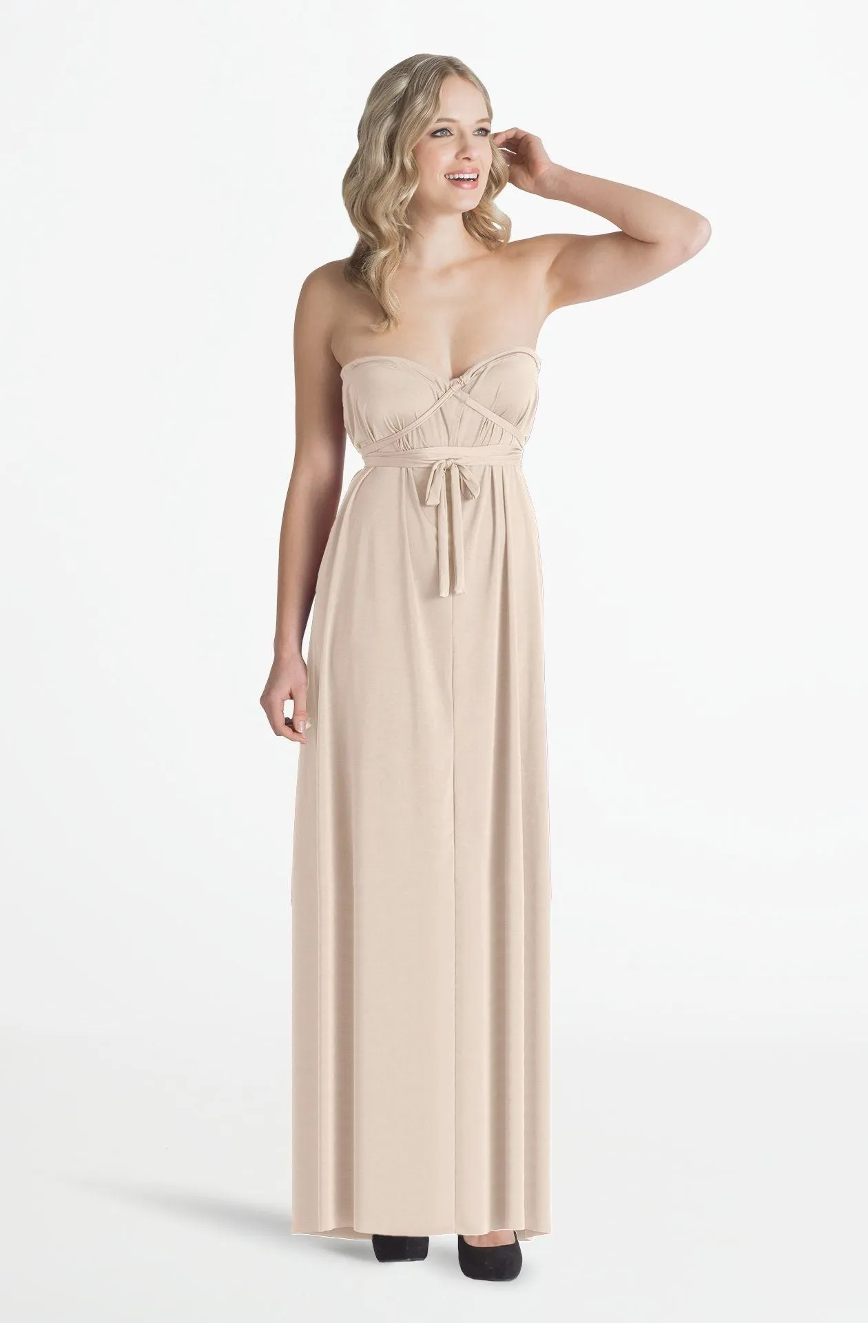 Ivy Maxi Neutral Beige / 3X/4X - Convertible Long Dresses - Stylish Travel Maxi Dress