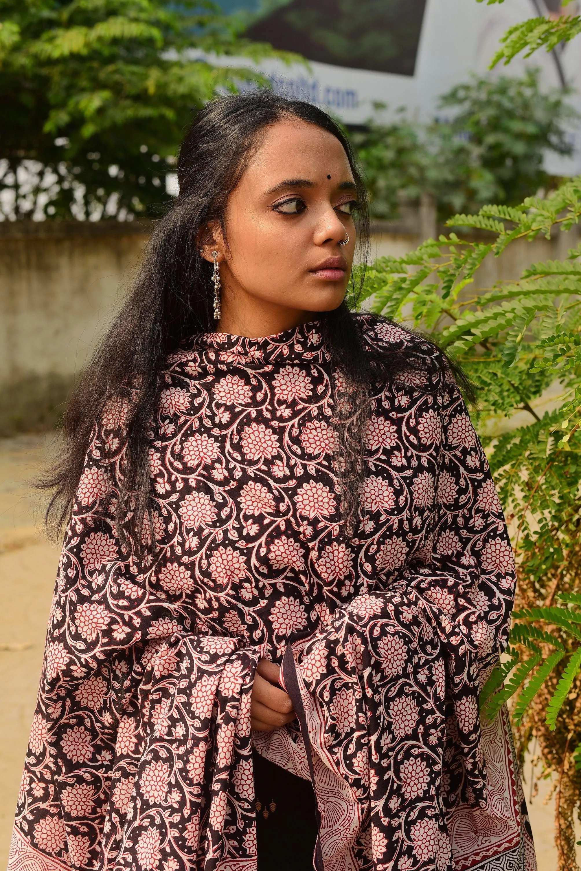 Kaisori Nandana collection - Bagh Jaal black block printed dupatta