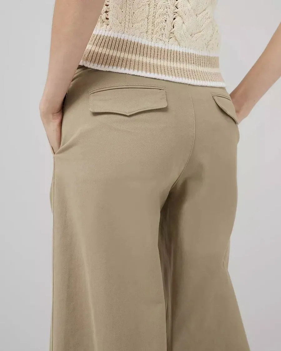 Khaki Sofie Wide Leg Chino