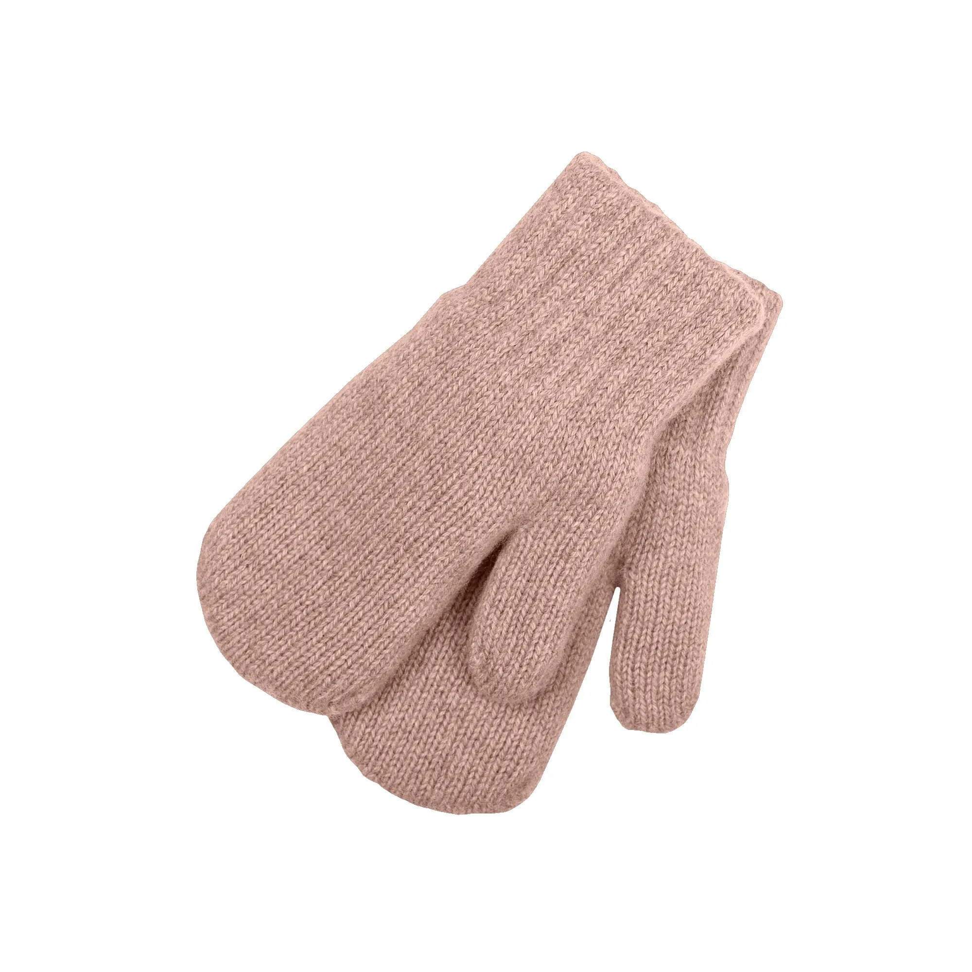 Kids' Knit Double Mittens Cashmere Blend