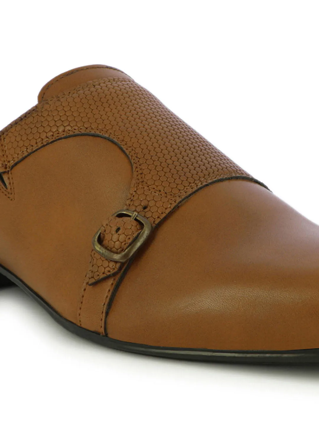 Kris Men's Tan Buckled Mules