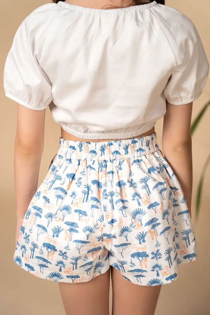 Lia Shorts - Blue Safari