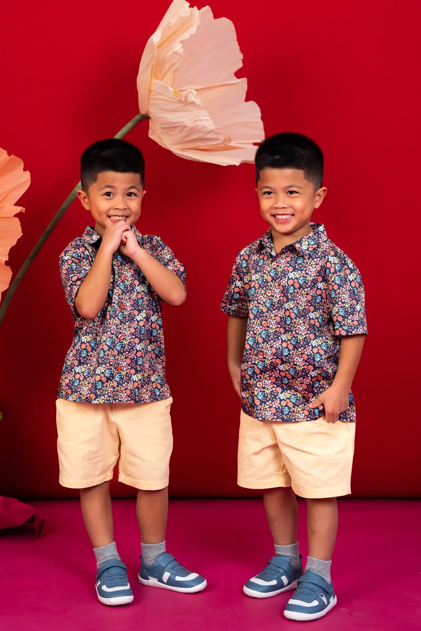 Little Man Shirt - Navy Floral