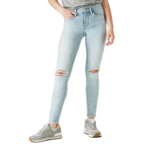 Lucky Brand Women's Mid Rise Ripped Skinny Jeans Blue Size 27X27