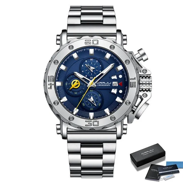 Luxury Big Dial Stainless Steel Waterproof Chronograph Wristwatches