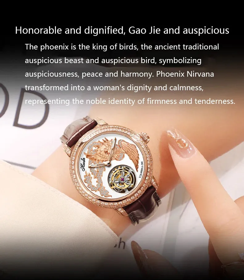 Luxury Crystal Manual Flying Tourbillon Mechanical Waterproof Couple Watch