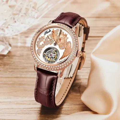 Luxury Crystal Manual Flying Tourbillon Mechanical Waterproof Couple Watch