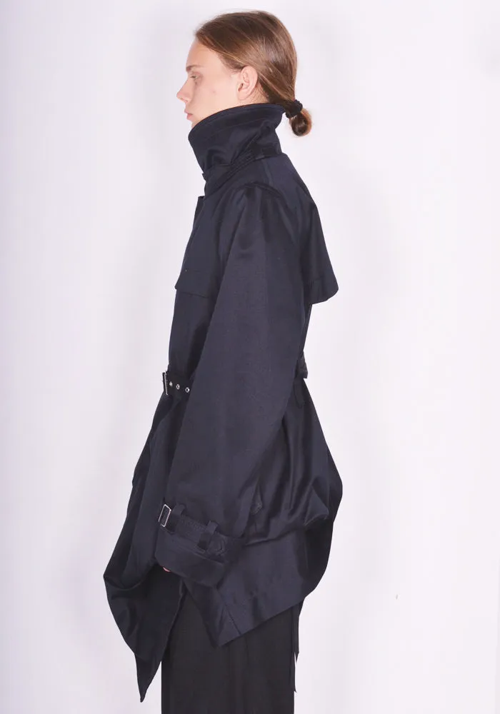 MARINA YEE FW23-CHANOT UNISEX FOLD TRENCH COAT NAVY