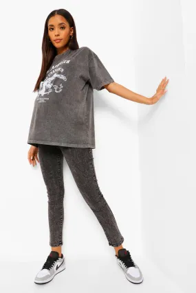 Maternity Acid Wash Over Bump Skinny Jeans