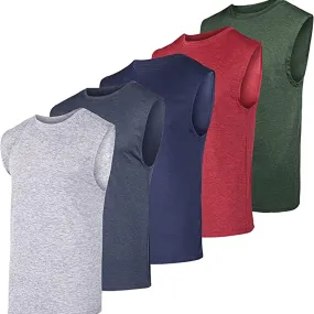 Men's Active Athletic Performance Tank Tops (5-Pack)