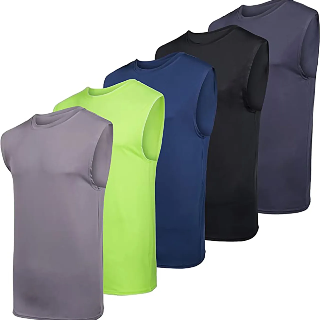 Men's Active Athletic Performance Tank Tops (5-Pack)