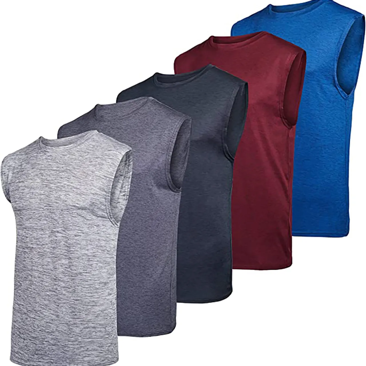 Men's Active Athletic Performance Tank Tops (5-Pack)