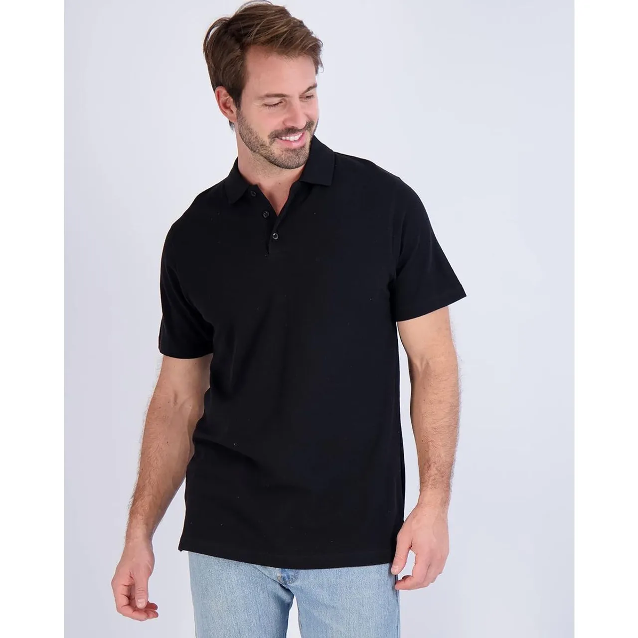 Men's Cotton Pique Short Sleeve Polo Shirts (3-Pack)