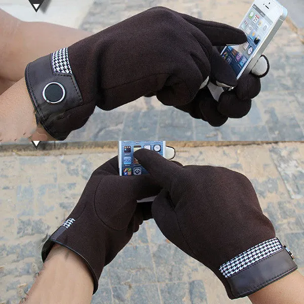 Men's Touch Screen Gloves Smartphone Tablet Full Finger Glove SM6