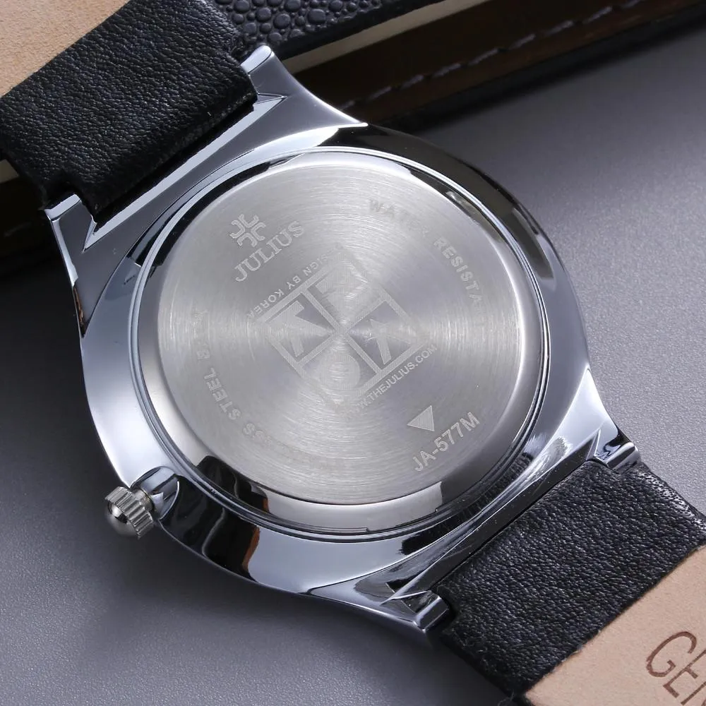 Men's Ultra Thin Full Genuine Leather Waterproof Casual Sports Watches