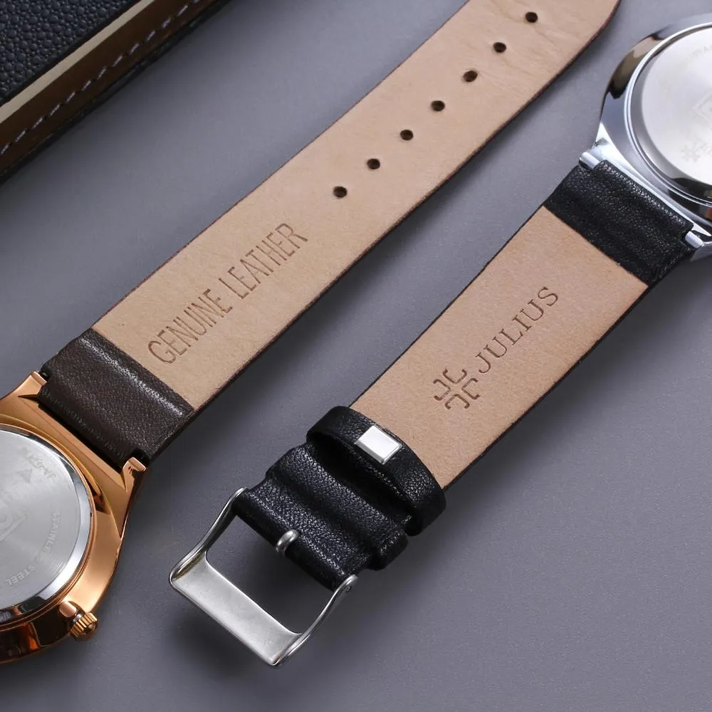 Men's Ultra Thin Full Genuine Leather Waterproof Casual Sports Watches