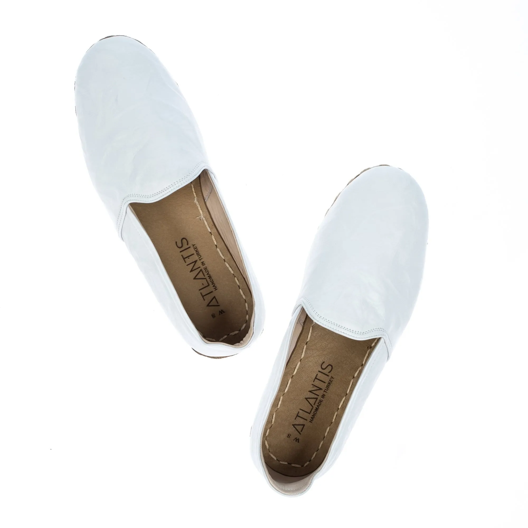 Men's Wrinkled White Slip On Shoes