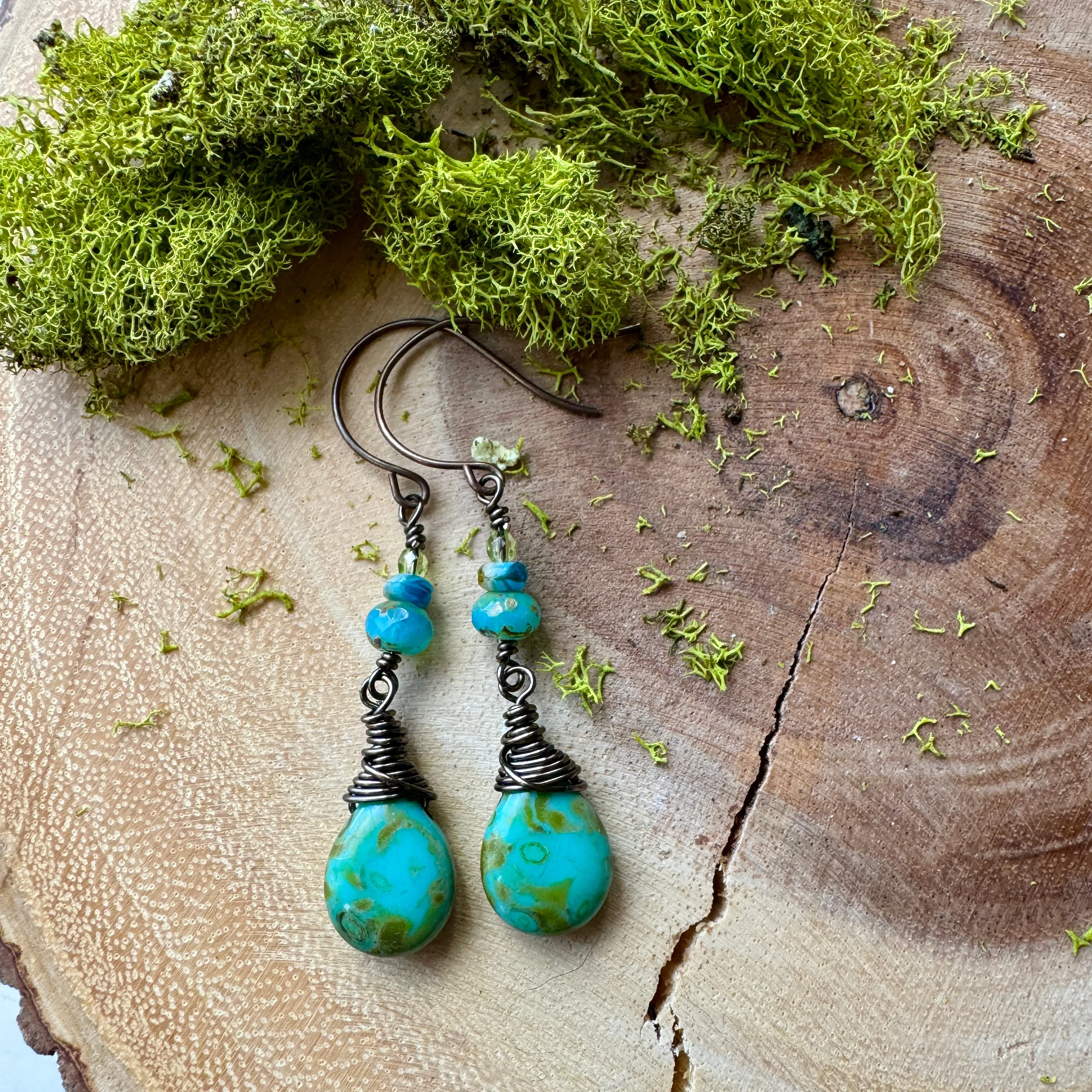 Moss - Turquoise Green Earrings