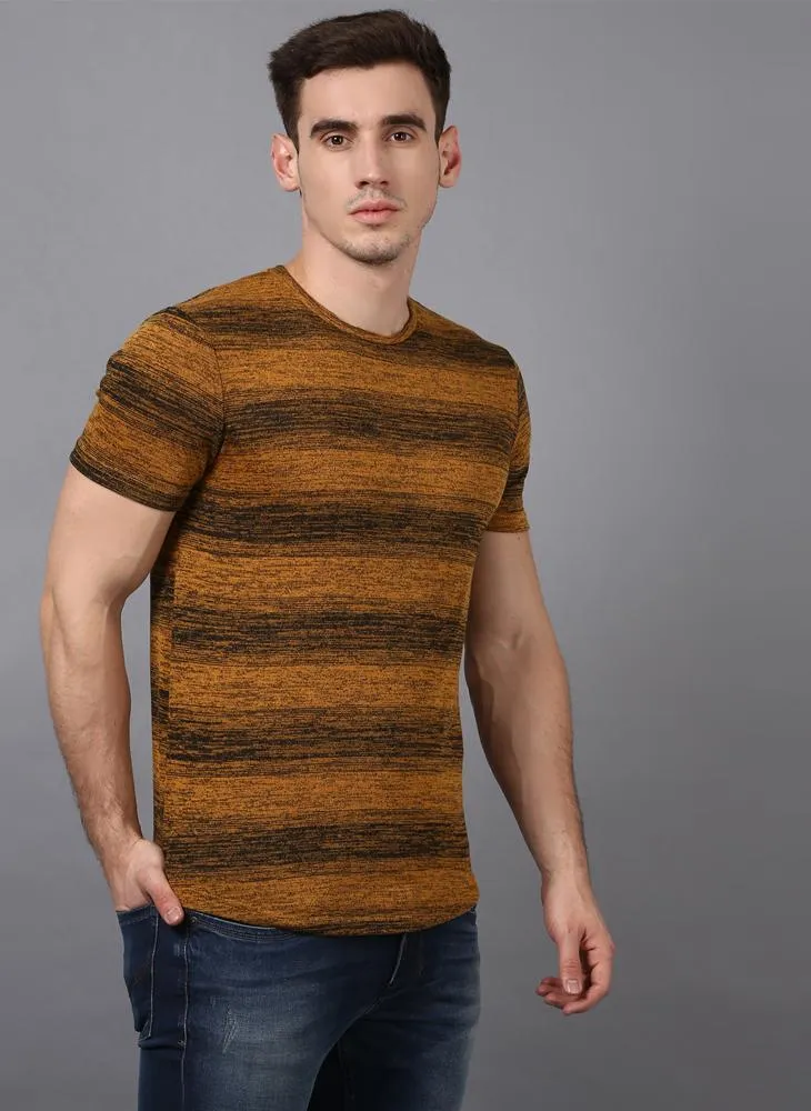 Mustard Yellow Contrast Stripe T-shirt