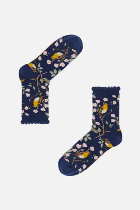 Navy Robin Sock