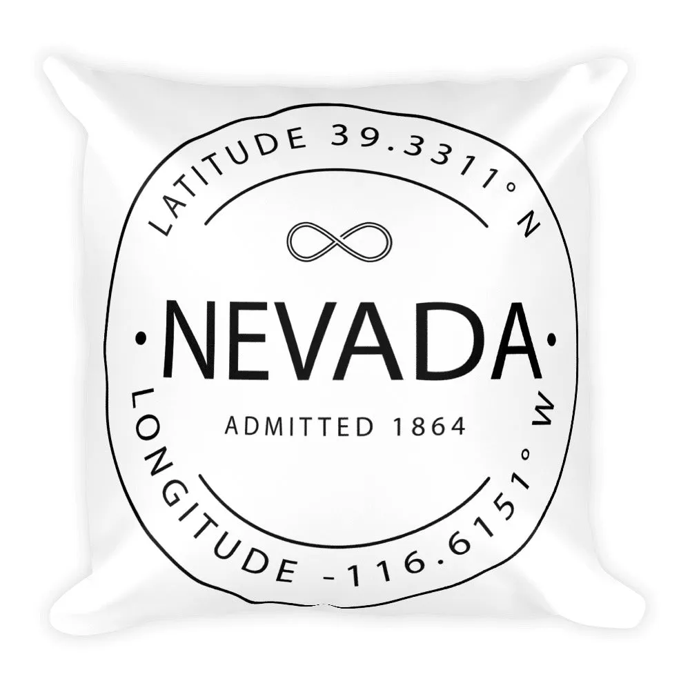 Nevada - Throw Pillow - Latitude & Longitude