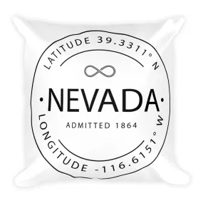 Nevada - Throw Pillow - Latitude & Longitude