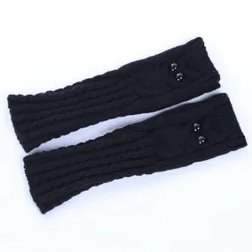 New Fashion Knitted Warm Women Gloves Owl Solid   Fingerless Gloves Mittens For Women Girls Gants Femme GS